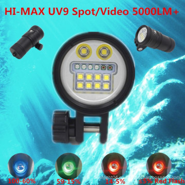 2015 HI-MAX cámara de deportes submarinos de luz de vídeo